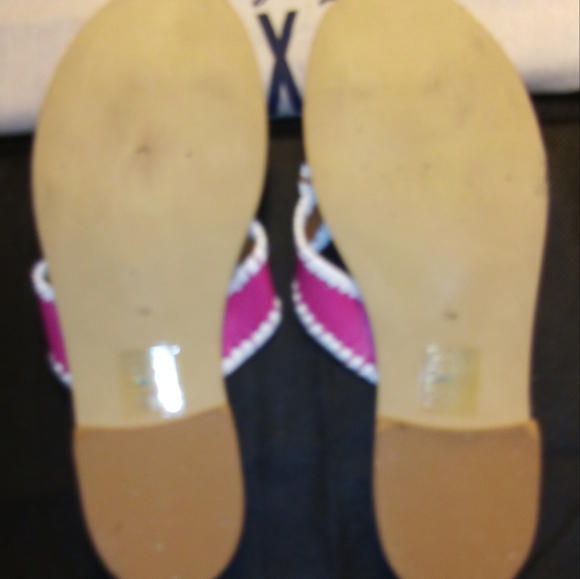 Jack Rogers - #1, NWT, Pink & White Leather Thong Style Sandals, Size 7 M, - Picture 6 of 8